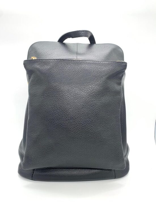 Ādas mugursoma, Melnā krāsā, ražots Itālijā